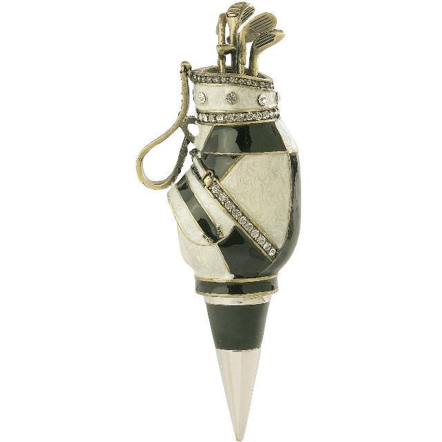 Enameled Golf Bag Wine Bottle Stopper with Crystals-Bottle Stopper-Olivia Riegel-Top Notch Gift Shop