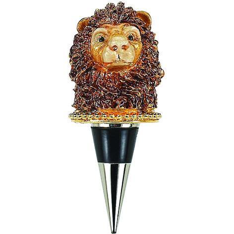 Enameled Lion Wine Bottle Stopper with Crystals-Bottle Stopper-Olivia Riegel-Top Notch Gift Shop