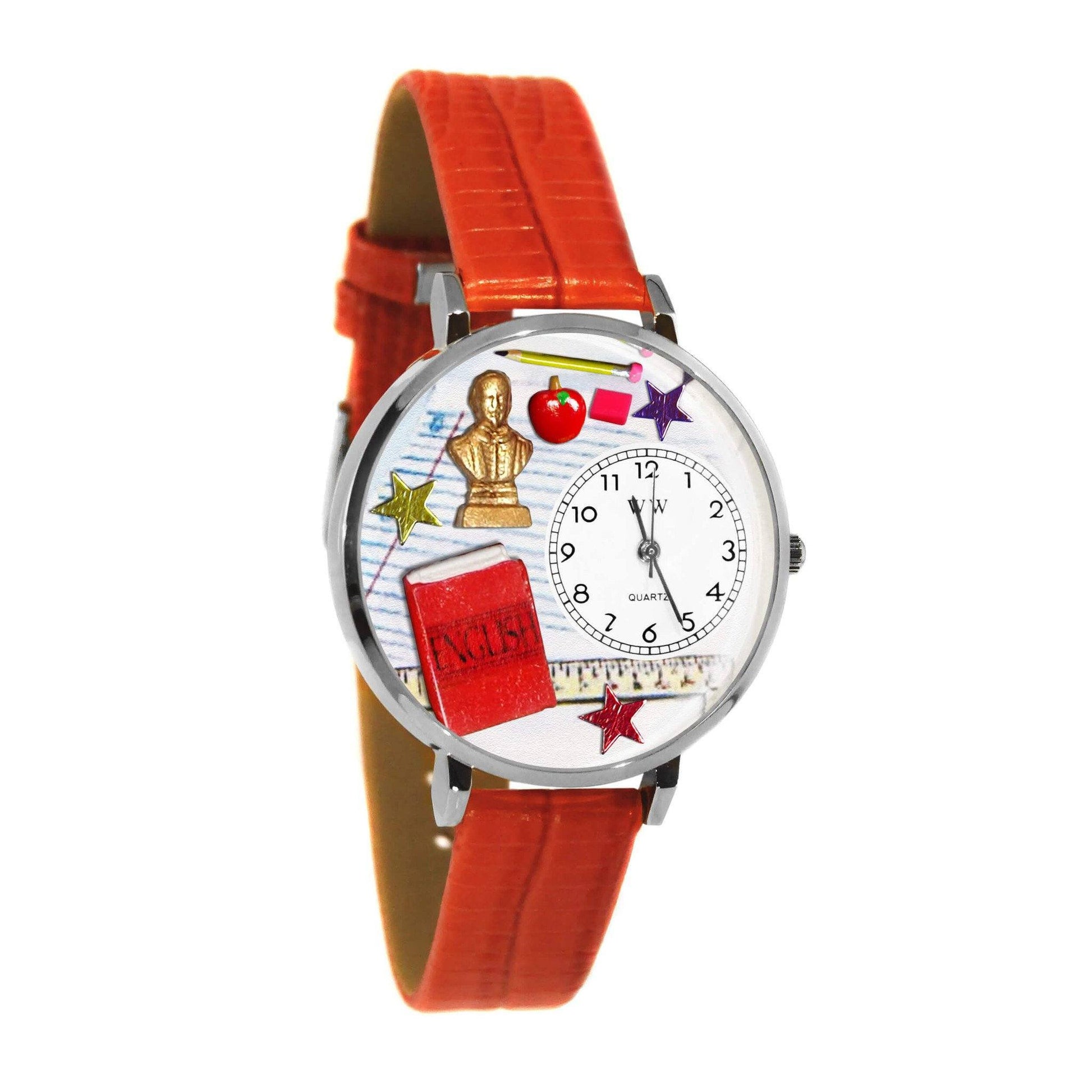 English Teacher Watch in Silver (Large)-Watch-Whimsical Gifts-Top Notch Gift Shop