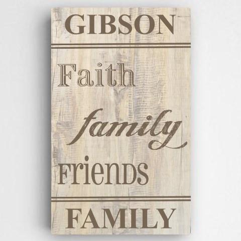 Family and Faith Rustic Personalized Canvas Sign-Canvas Signs-JDS Marketing-Top Notch Gift Shop