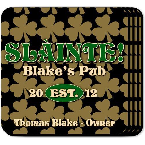 Field of Clover Personalized Irish Coasters-Coasters-JDS Marketing-Top Notch Gift Shop