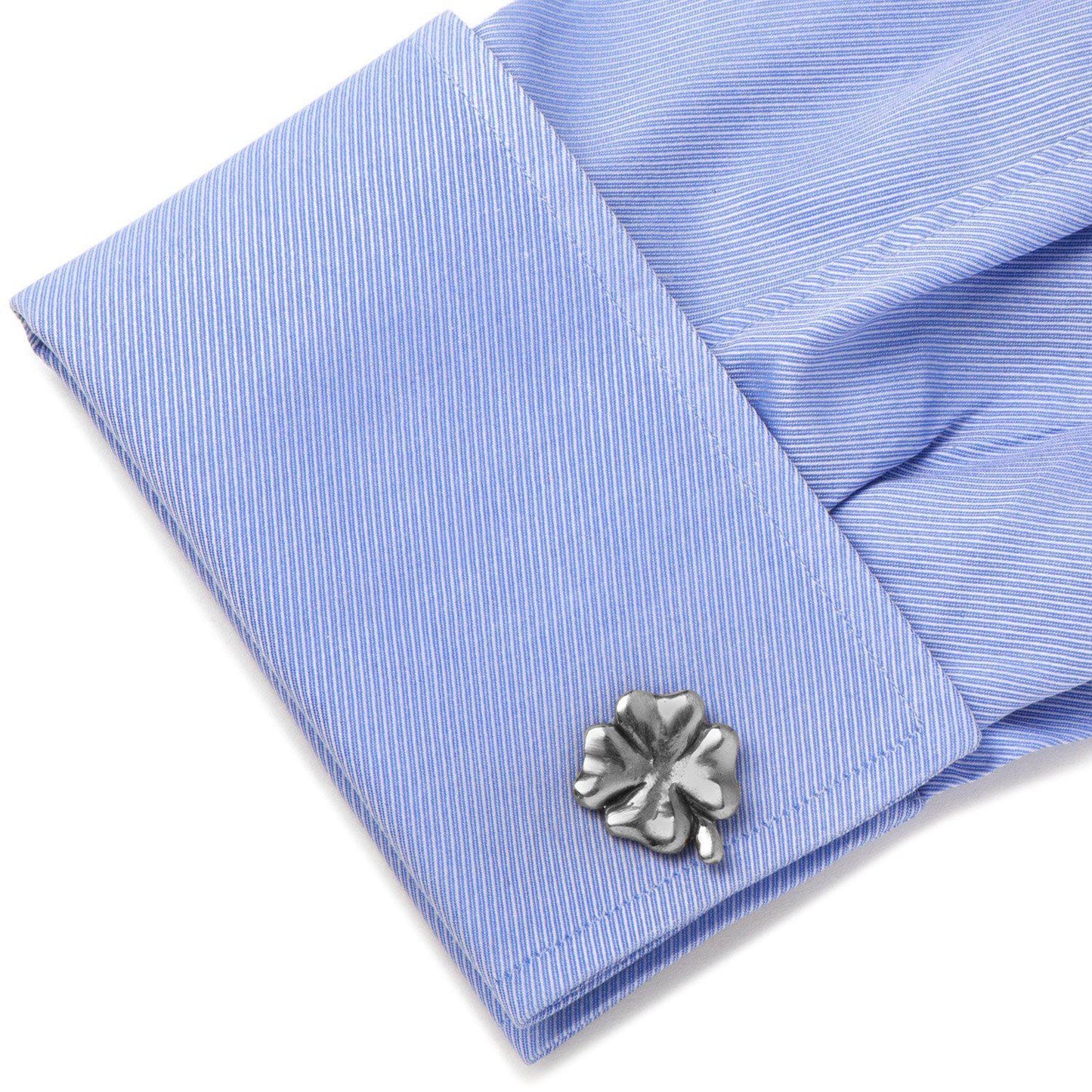 Pewter Lucky Four Leaf Clover Cufflinks-Cufflinks-Cufflinks, Inc.-Top Notch Gift Shop