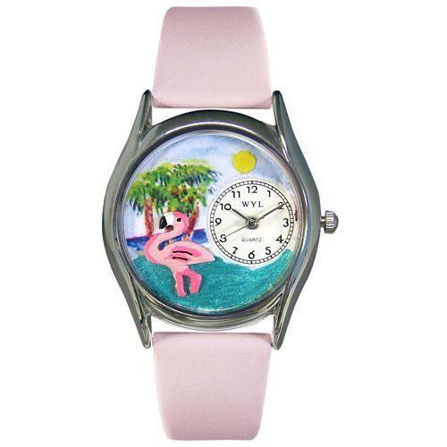 Flamingo Watch Small Silver Style-Watch-Whimsical Gifts-Top Notch Gift Shop