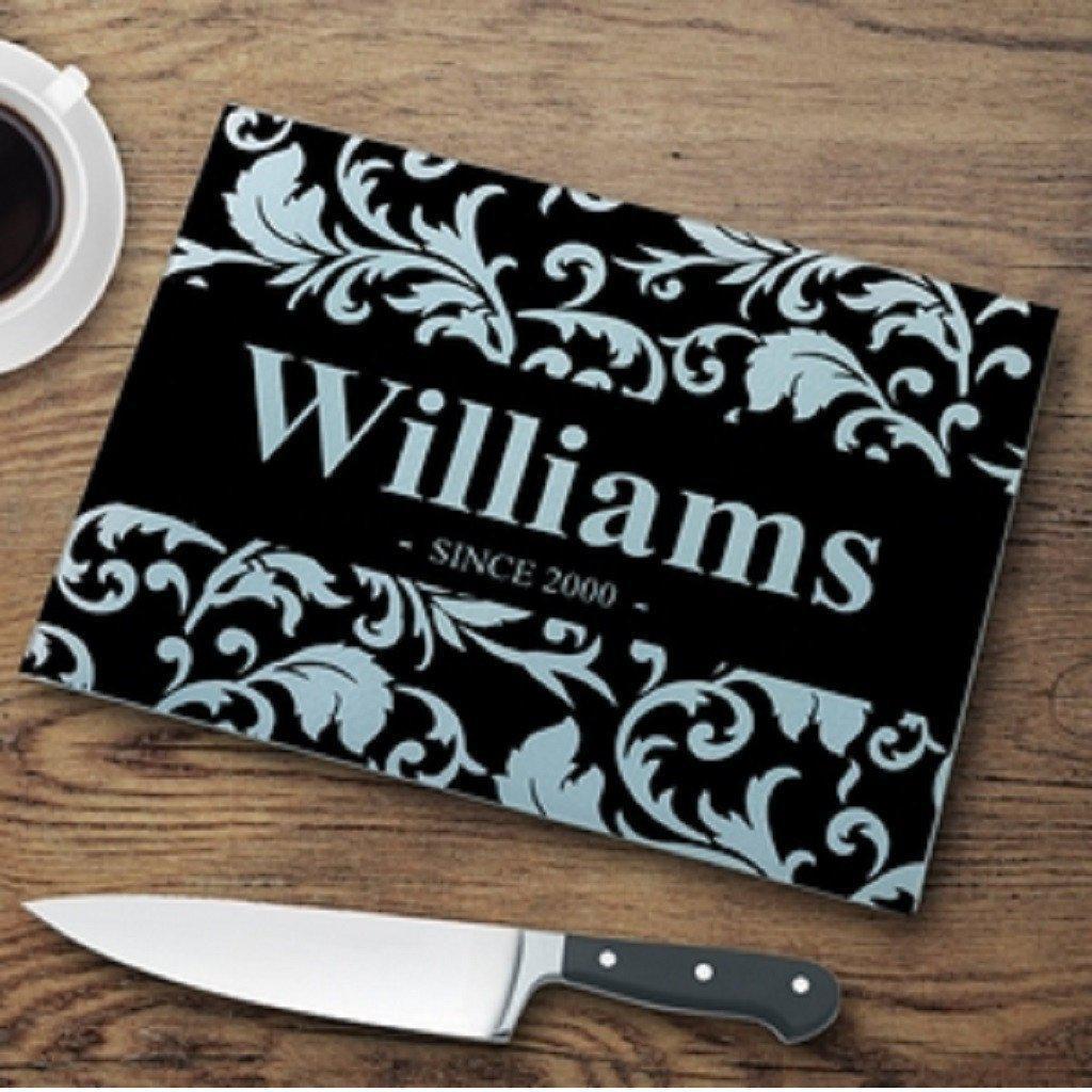 Floral Personalized Glass Cutting Board-Cutting Board-JDS Marketing-Top Notch Gift Shop