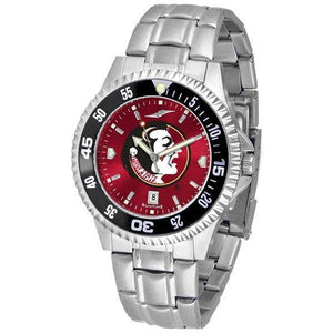 Florida State Seminoles Mens Competitor AnoChrome Steel Band Watch w/ Colored Bezel-Watch-Suntime-Top Notch Gift Shop