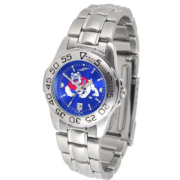 Fresno State Bulldogs Ladies AnoChrome Steel Band Sports Watch-Watch-Suntime-Top Notch Gift Shop