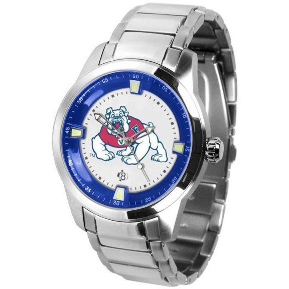 Fresno State Bulldogs Men's Titan Stainless Steel Band Watch-Watch-Suntime-Top Notch Gift Shop