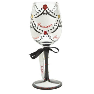 From His Wedding Party "Personalize-It" Wine Glass by Lolita®-Wine Glass-Designs by Lolita® (Enesco)-Top Notch Gift Shop