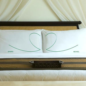 Garden Green Couples HeartstringsPersonalized Pillow Case Set-Pillow Case-JDS Marketing-Top Notch Gift Shop