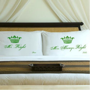 Garden Green Couples Royal Correctness Personalized Pillow Case Set-Pillow Case-JDS Marketing-Top Notch Gift Shop