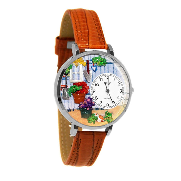 Gardening Watch in Silver (Large)-Watch-Whimsical Gifts-Top Notch Gift Shop