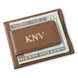 Brown Leather Magnetic Wallet & Money Clip - Personalized-Money Clip-JDS Marketing-Top Notch Gift Shop