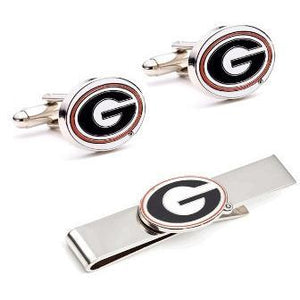 Georgia Bulldogs Cufflinks and Tie Bar Gift Set-Cufflinks-Cufflinks, Inc.-Top Notch Gift Shop