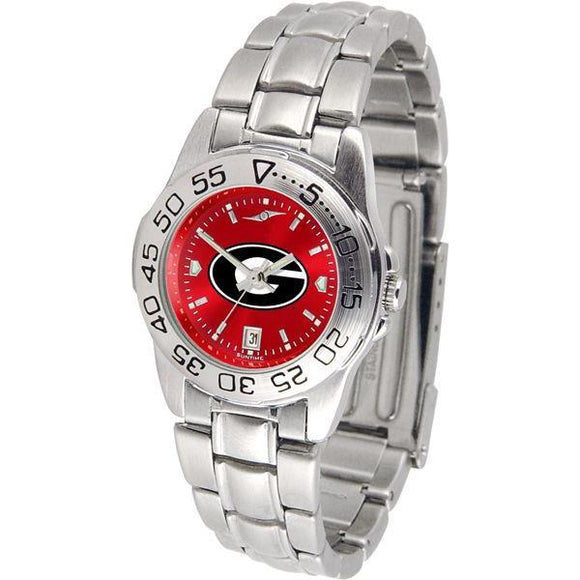 Georgia Bulldogs Ladies AnoChrome Steel Band Sports Watch-Watch-Suntime-Top Notch Gift Shop