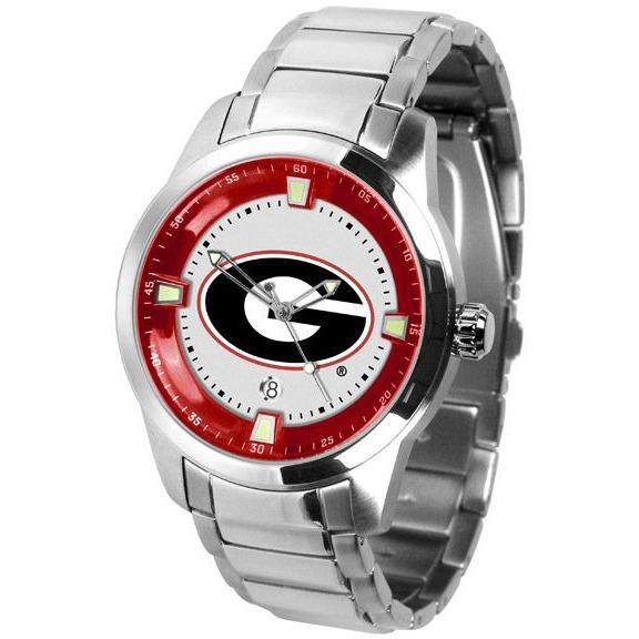 Georgia Bulldogs Men's Titan Stainless Steel Band Watch-Watch-Suntime-Top Notch Gift Shop