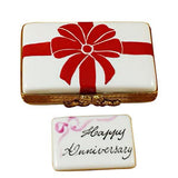 Gift Box With Red Bow - Happy Anniversary Limoges Box by Rochard™-Limoges Box-Rochard-Top Notch Gift Shop