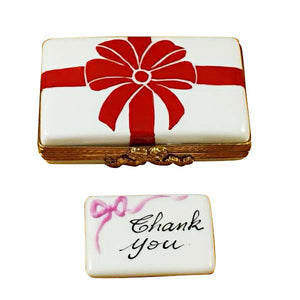 Gift Box With Red Bow - Thank You Limoges Box by Rochard™-Limoges Box-Rochard-Top Notch Gift Shop