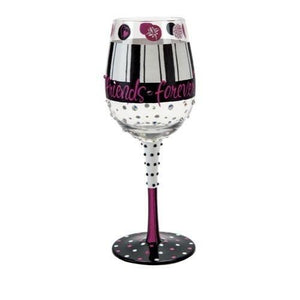 Girlfriends Forever Wine Glass by Lolita®-Wine Glass-Designs by Lolita® (Enesco)-Top Notch Gift Shop