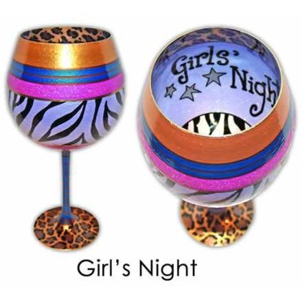 Girls Night Out Hand Painted Wine Glass-Wine Glass-Reverz-Art-Top Notch Gift Shop