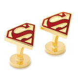 Gold Enamel Superman Shield Cufflinks-Cufflinks-Cufflinks, Inc.-Top Notch Gift Shop