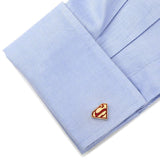 Gold Enamel Superman Shield Cufflinks-Cufflinks-Cufflinks, Inc.-Top Notch Gift Shop