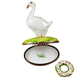 Goose With Spring & Christmas Wreaths Limoges Box by Rochard™-Limoges Box-Rochard-Top Notch Gift Shop