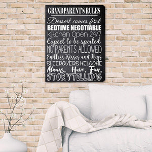 Grandparent's Rules Personalized Canvas Print-Canvas Signs-JDS Marketing-Top Notch Gift Shop