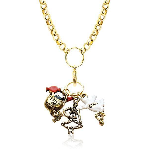 Halloween Charm Necklace in Gold-Necklace-Whimsical Gifts-Top Notch Gift Shop