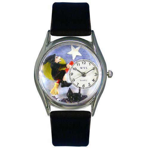 Halloween Flying Witch Watch Small Silver Style-Watch-Whimsical Gifts-Top Notch Gift Shop