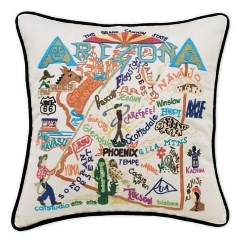 Arizona Embroidered CatStudio State Pillow-Pillow-CatStudio-Top Notch Gift Shop