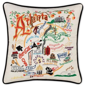 Atlanta Embroidered CatStudio Pillow-Pillow-CatStudio-Top Notch Gift Shop