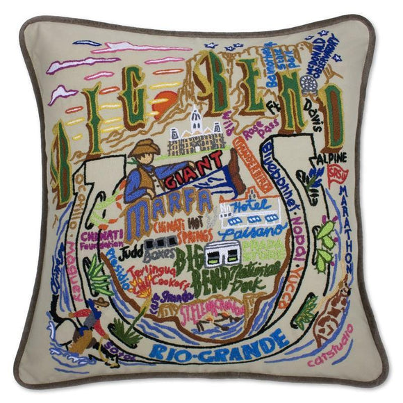 Big Bend Embroidered CatStudio Pillow-Pillow-CatStudio-Top Notch Gift Shop