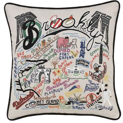 Brooklyn Embroidered CatStudio Pillow-Pillow-CatStudio-Top Notch Gift Shop