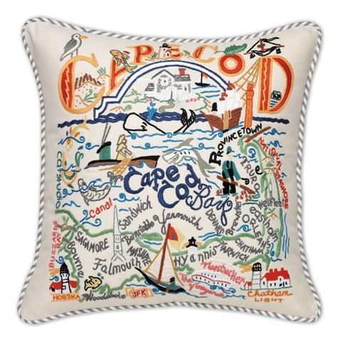 Cape Cod Embroidered CatStudio Pillow-Pillow-CatStudio-Top Notch Gift Shop