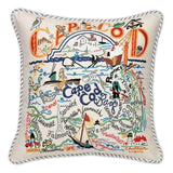 Cape Cod Embroidered CatStudio Pillow-Pillow-CatStudio-Top Notch Gift Shop