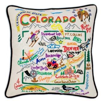 Colorado Embroidered CatStudio State Pillow-Pillow-CatStudio-Top Notch Gift Shop