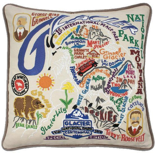 Glacier National Park Embroidered CatStudio Pillow-Pillow-CatStudio-Top Notch Gift Shop