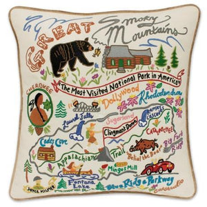 Great Smoky Mountains Embroidered CatStudio Pillow-Pillow-CatStudio-Top Notch Gift Shop