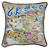 Greece Hand Embroidered CatStudio Pillow-Pillow-CatStudio-Top Notch Gift Shop