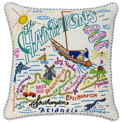 Hamptons Embroidered CatStudio Pillow-Pillow-CatStudio-Top Notch Gift Shop