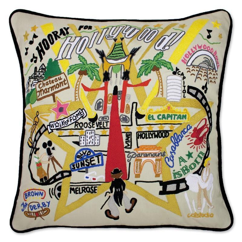 Hollywood Embroidered CatStudio Pillow-Pillow-CatStudio-Top Notch Gift Shop