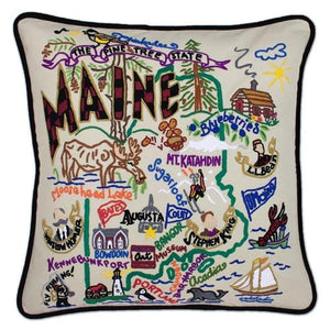 Maine Embroidered CatStudio State Pillow-Pillow-CatStudio-Top Notch Gift Shop