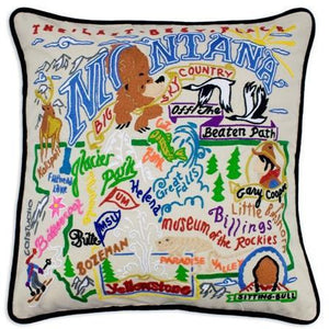 Montana Embroidered CatStudio State Pillow-Pillow-CatStudio-Top Notch Gift Shop