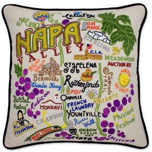 Napa Valley Embroidered CatStudio Pillow-Pillow-CatStudio-Top Notch Gift Shop