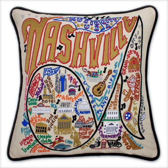 Nashville Embroidered CatStudio Pillow-Pillow-CatStudio-Top Notch Gift Shop