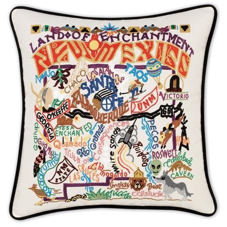 New Mexico Embroidered CatStudio State Pillow-Pillow-CatStudio-Top Notch Gift Shop
