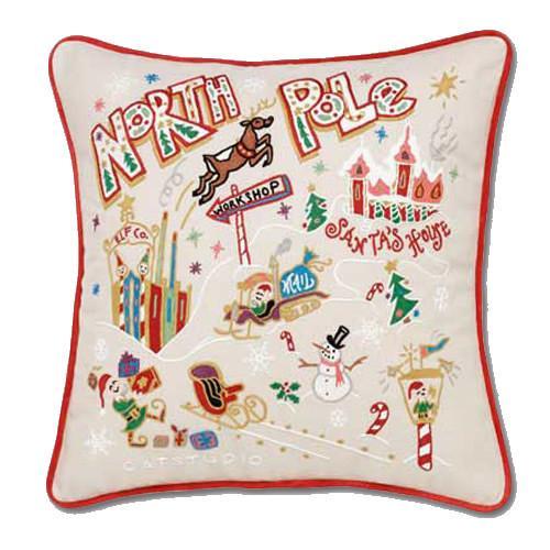 North Pole Embroidered CatStudio Pillow-Pillow-CatStudio-Top Notch Gift Shop