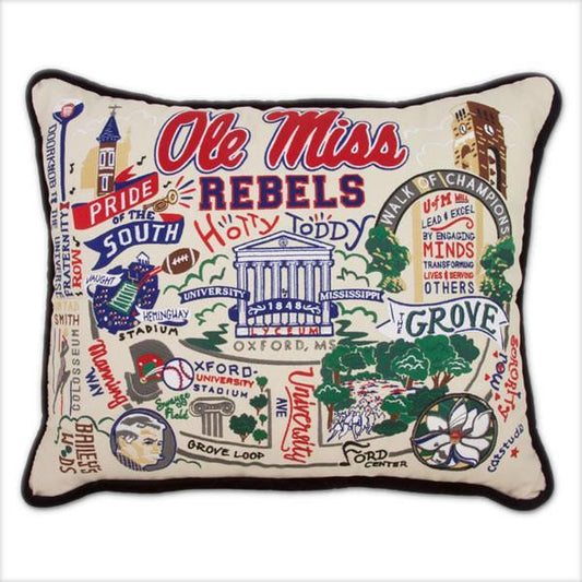 Ole Miss (University of Mississippi) Embroidered CatStudio Pillow-Pillow-CatStudio-Top Notch Gift Shop