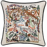 Oregon Embroidered CatStudio State Pillow-Pillow-CatStudio-Top Notch Gift Shop