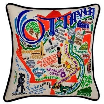 Ottawa Hand Embroidered CatStudio Pillow-Pillow-CatStudio-Top Notch Gift Shop